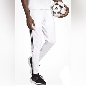 adidas White Joggers with Black Side Stripes